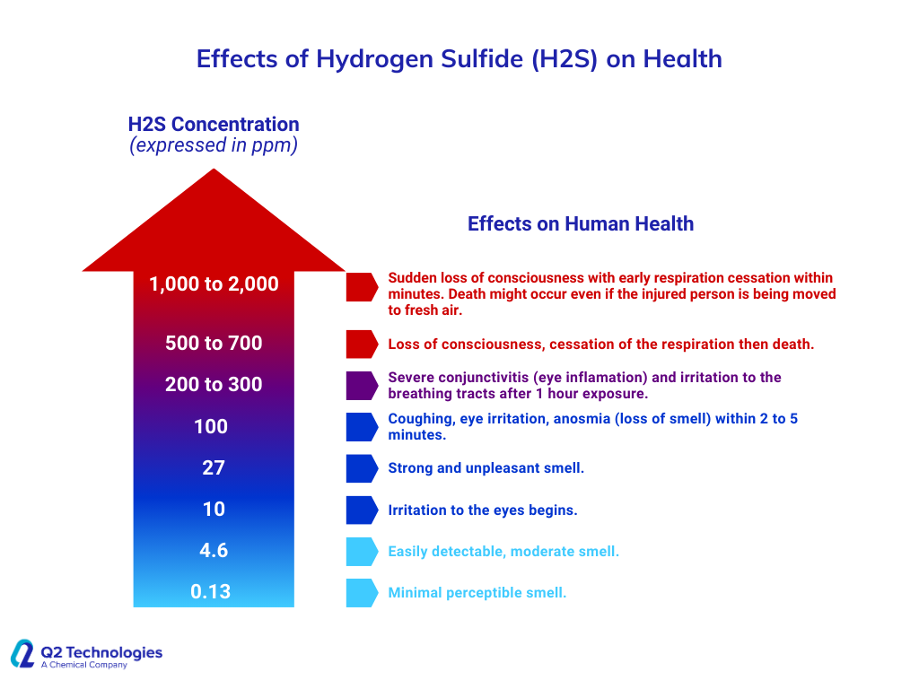Effects of H2S on health